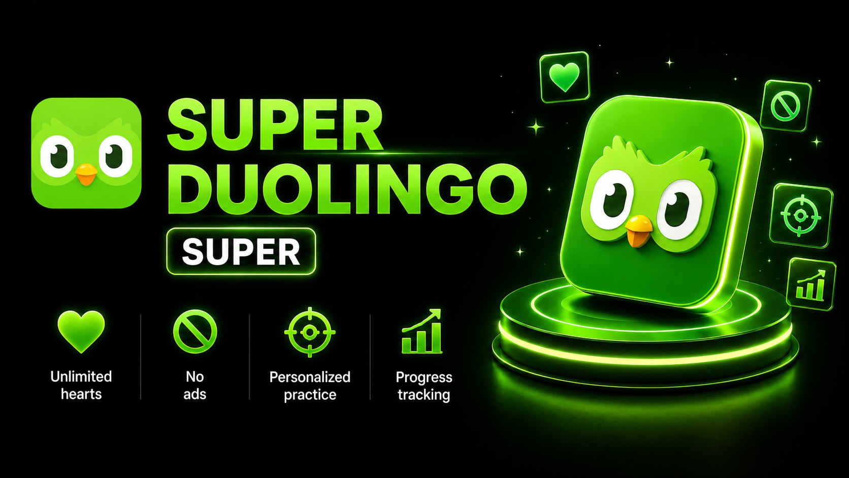 Duolingo — Super Duolingo Your Mail 12M (Bảo hành Full)